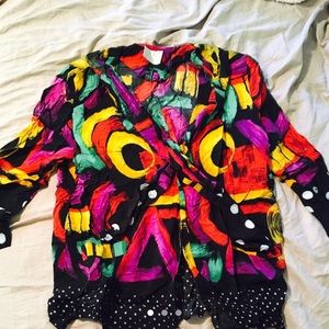 Vintage 80s Plus Size Top and Skirt Set